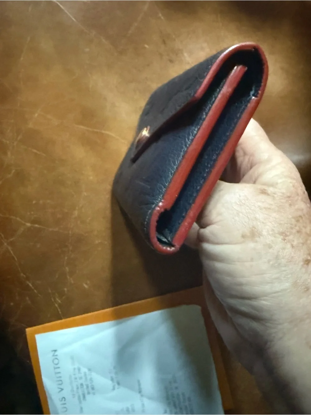 Louis Vuitton Dark Blue Embossed Envelope Wallet